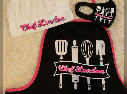 Children's Apron and Chef Hat Set