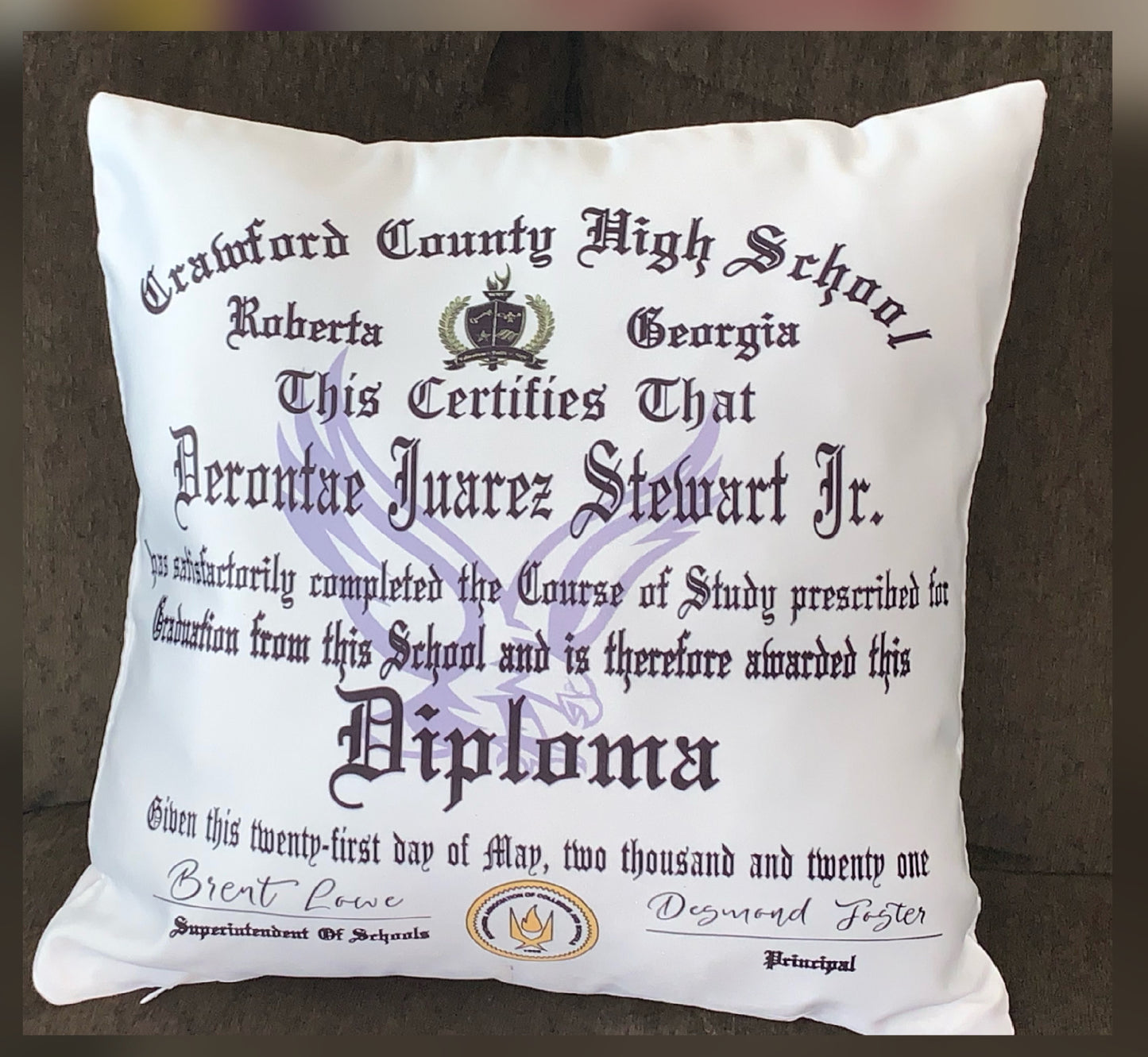 Personalized Diploma Pillow